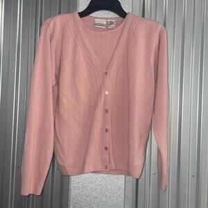 Vintage Villager Petites Baby Pink Double Layered Sweater and Cardigan